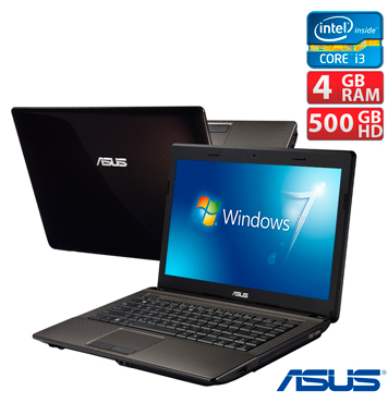 Notebook Asus X44C-VX004R Core i3 2ª Geração 4GB 500GB HD Intel HD Graphics LED 14 Wi-Fi HDMI Windows 7 Basic