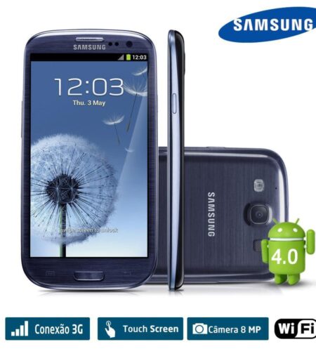 Celular Desbloqueado Samsung Galaxy S III i9300, Quad Core Android 4.0 3G Wi-Fi,Câmera 8.0 MP Tela 4.8″ HD Super Amoled Touch Screen, Grafite