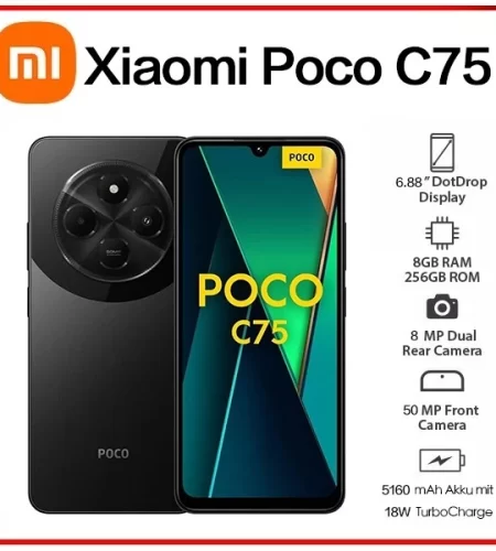 (Novo) Xiaomi Poco C75 Preto 8GB+256GB RAM,6GB+128GBRAM