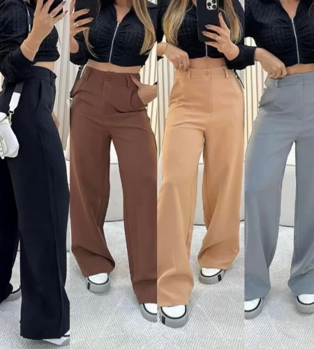 Calça Pantalona Alfaiataria Premium Com Bolso.