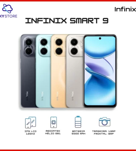Infinix Smart 9, 128GB 4GB RAM, Câmera 13MP, Processador Mediatek Hélio G81, Bateria 5000MAH, Versão global, Lacrado