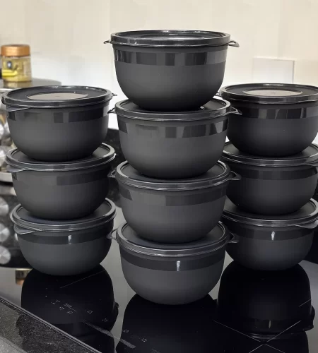 Kit 10 Potes Bowl 1300ml Plástico com Tampa – Marmita Cozinha, Freezer,  Micro-ondas e  Lava-Louças.