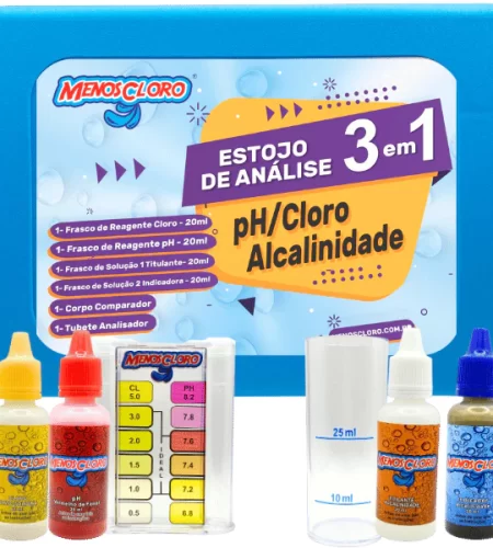 Medidor de Ph e Cloro e Alcalinidade Kit Estojo Teste  Água De Piscina marca MENOS CLORO