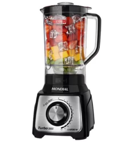 Liquidificador Mondial Turbo 1200w 3L Inox L-1200 Preto