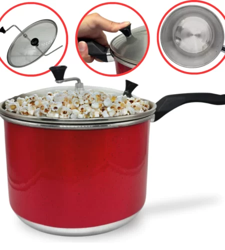 Pipoquiera nº20 4 Litros Panela Pipoqueira Aluminio Vermelho Aluminio Amj