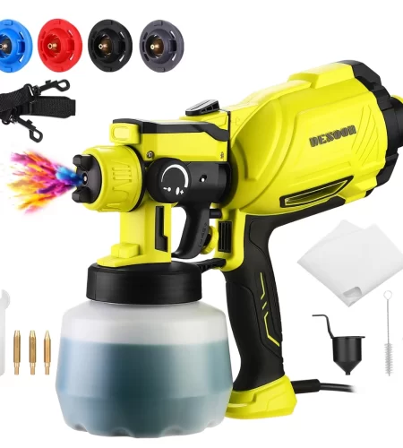 Pistola De Pintura 1000W Profissional Elétrica Pulverizadora 1200ML 4 Bicos 3 Regulações Desoon
