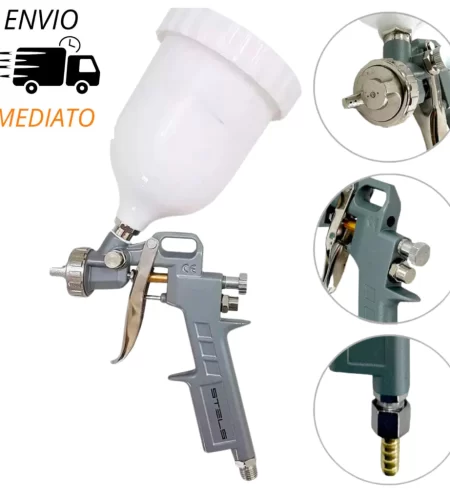 Pistola de Pintura Gravidade 600ml 3 Bicos 1,2 1,5 1,8mm