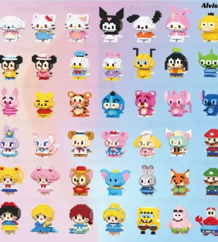 Brinquedo Blocos de Montar Infantil Brinquedo Educativo Animais De Brinquedo Anime Mini Brinquedos