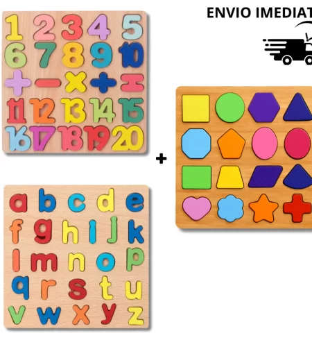 Brinquedo Educativo Premium – Alfabeto, Números e Formas Geométricas para Crianças