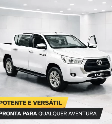 Miniatura De Ferro Toyota Hilux 2021 para Colecionadores 12cm – Preto, Branco e Azul